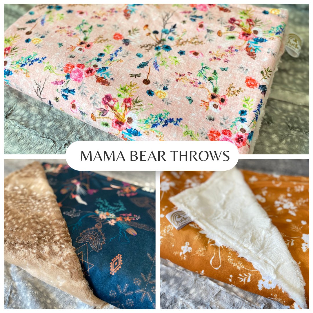 Mama Bear Size Minky Blanket