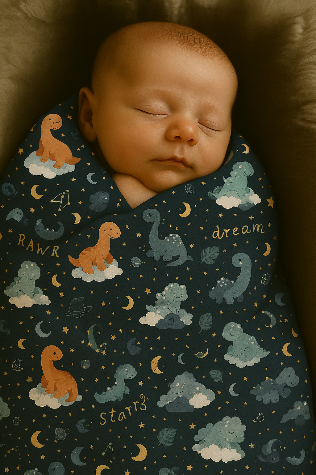Dreamy Dinos Minky Baby Blanket