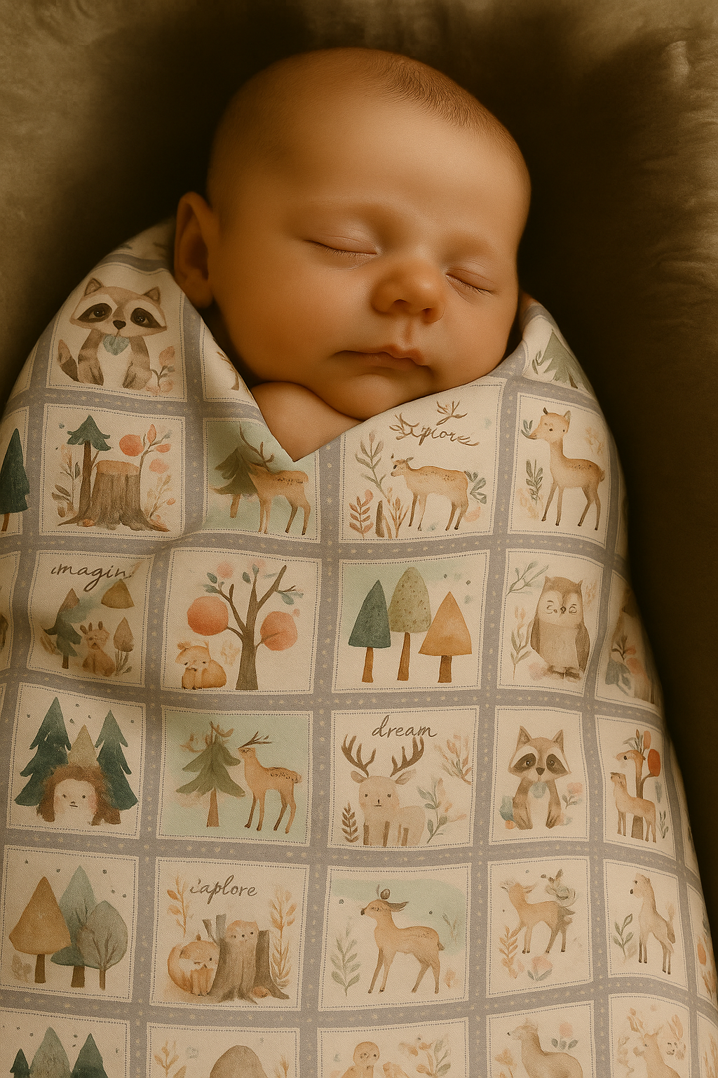 Woodland Animals Watercolour Minky Baby Blanket