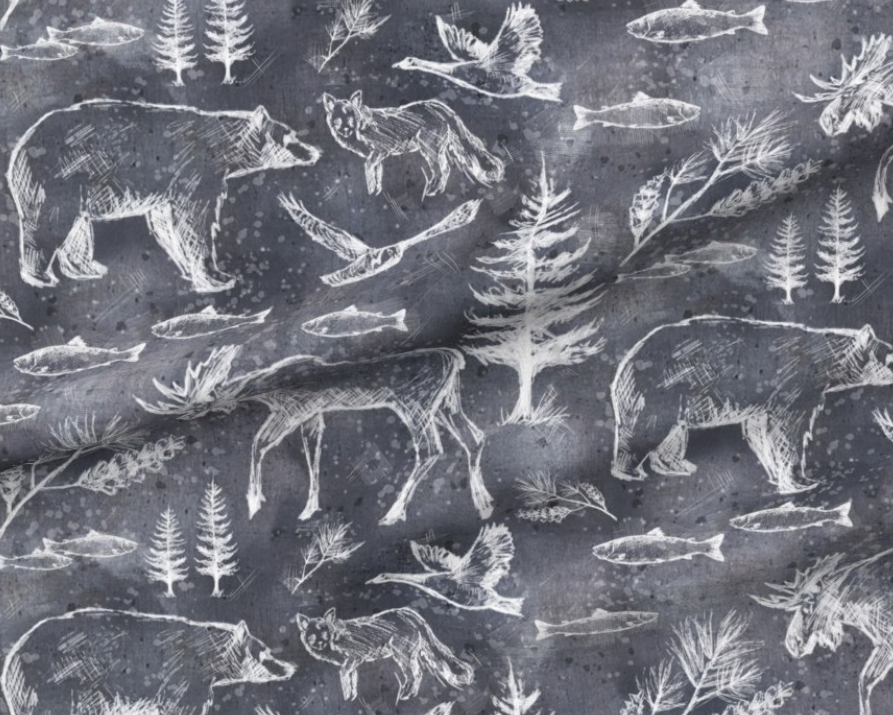 Animals Of The Wild Papa Bear Minky Throw