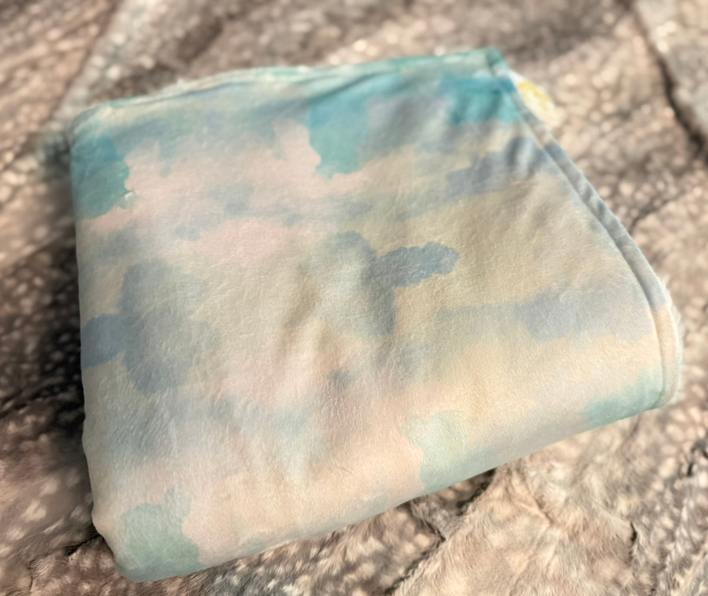 Dreamy Clouds Mama Bear Minky Throw