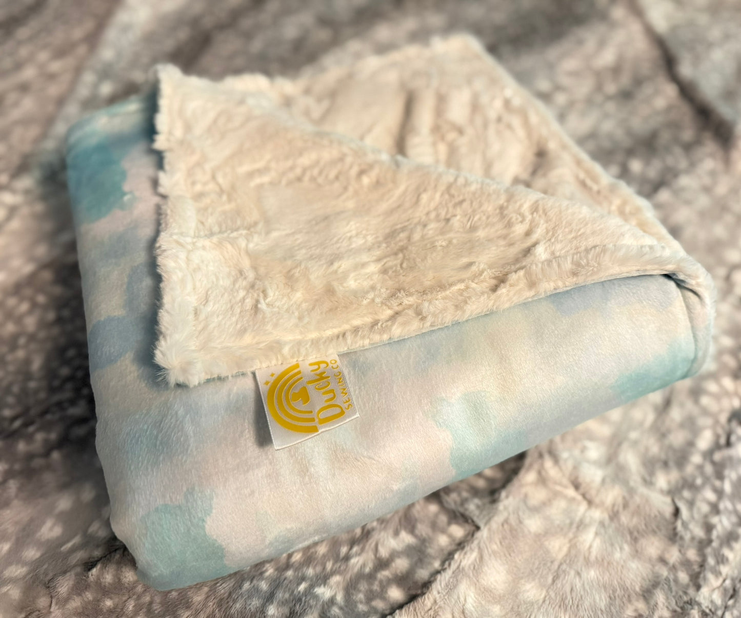 Dreamy Clouds Mama Bear Minky Throw