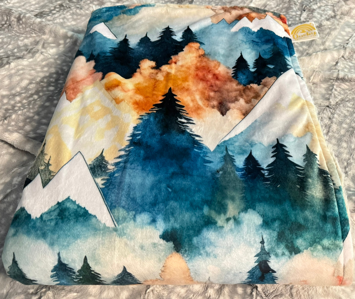 Geometric Mountains Papa Bear Minky Throw