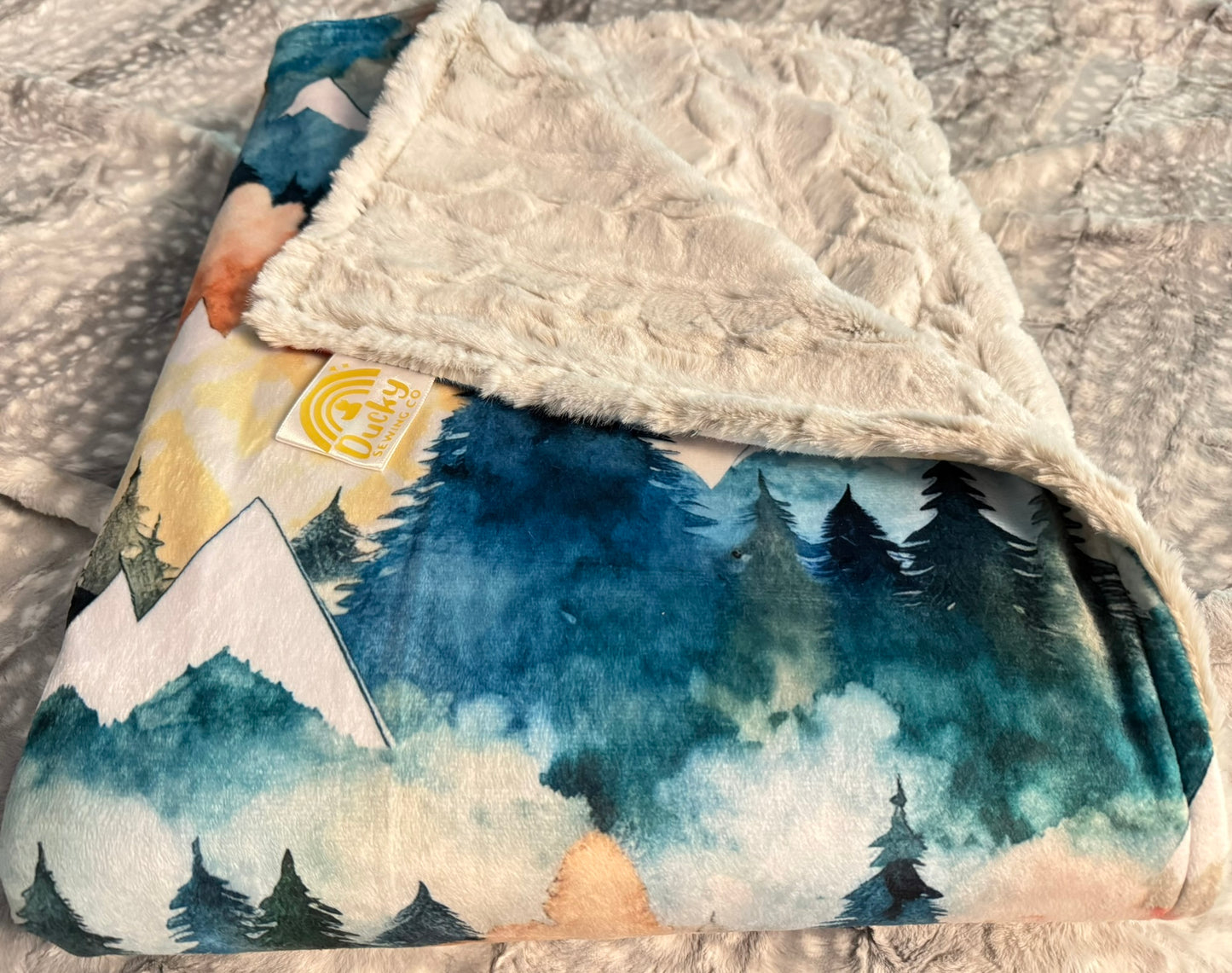 Geometric Mountains Papa Bear Minky Throw