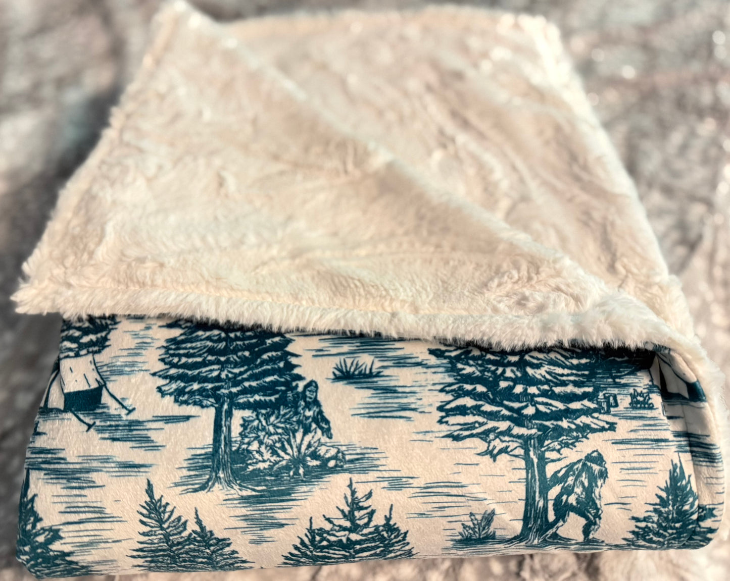 Sasquatch Papa Bear Minky Throw