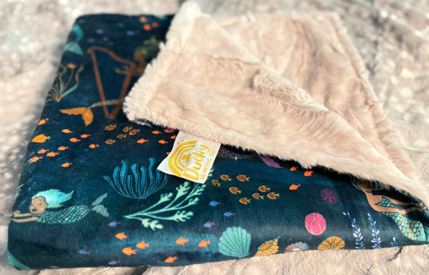 Musical Mermaids Minky Baby Blanket