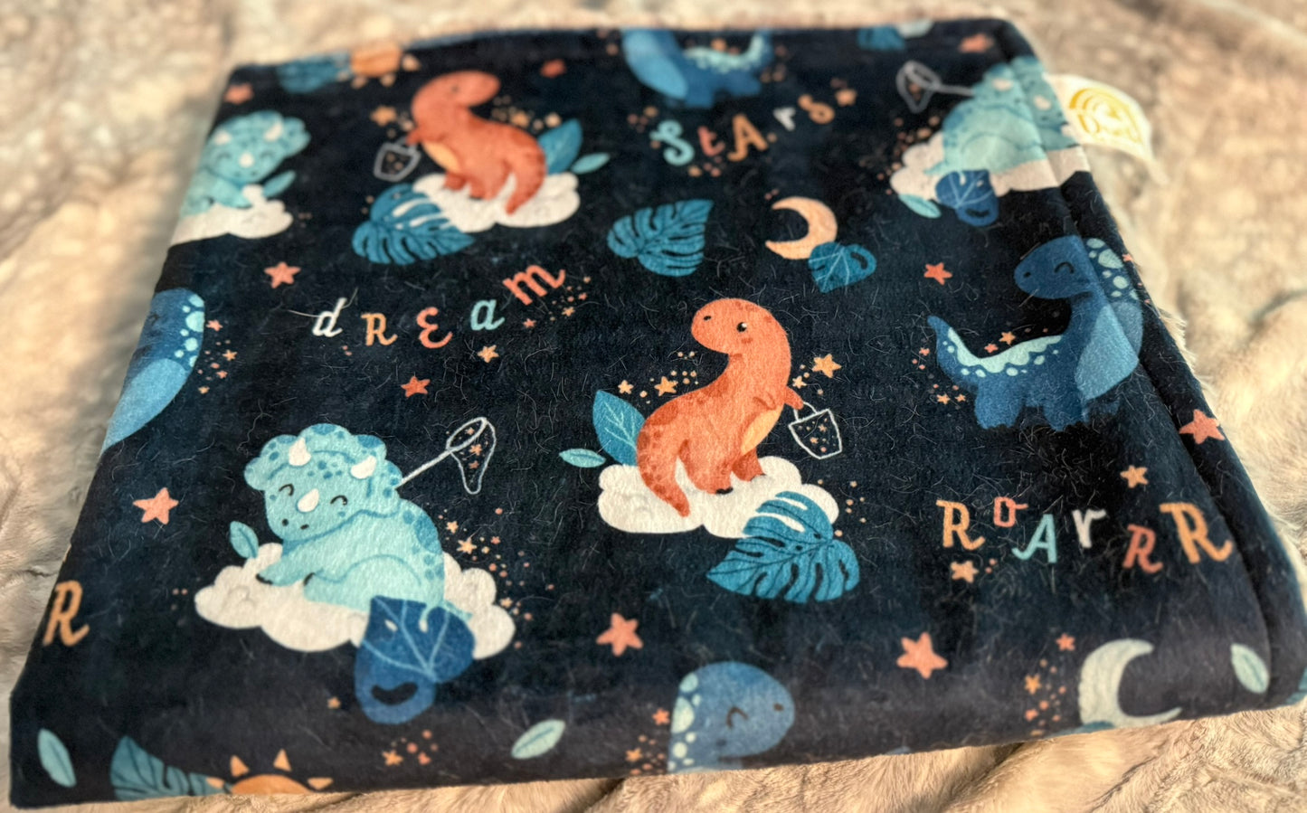 Dreamy Dinos Minky Baby Blanket