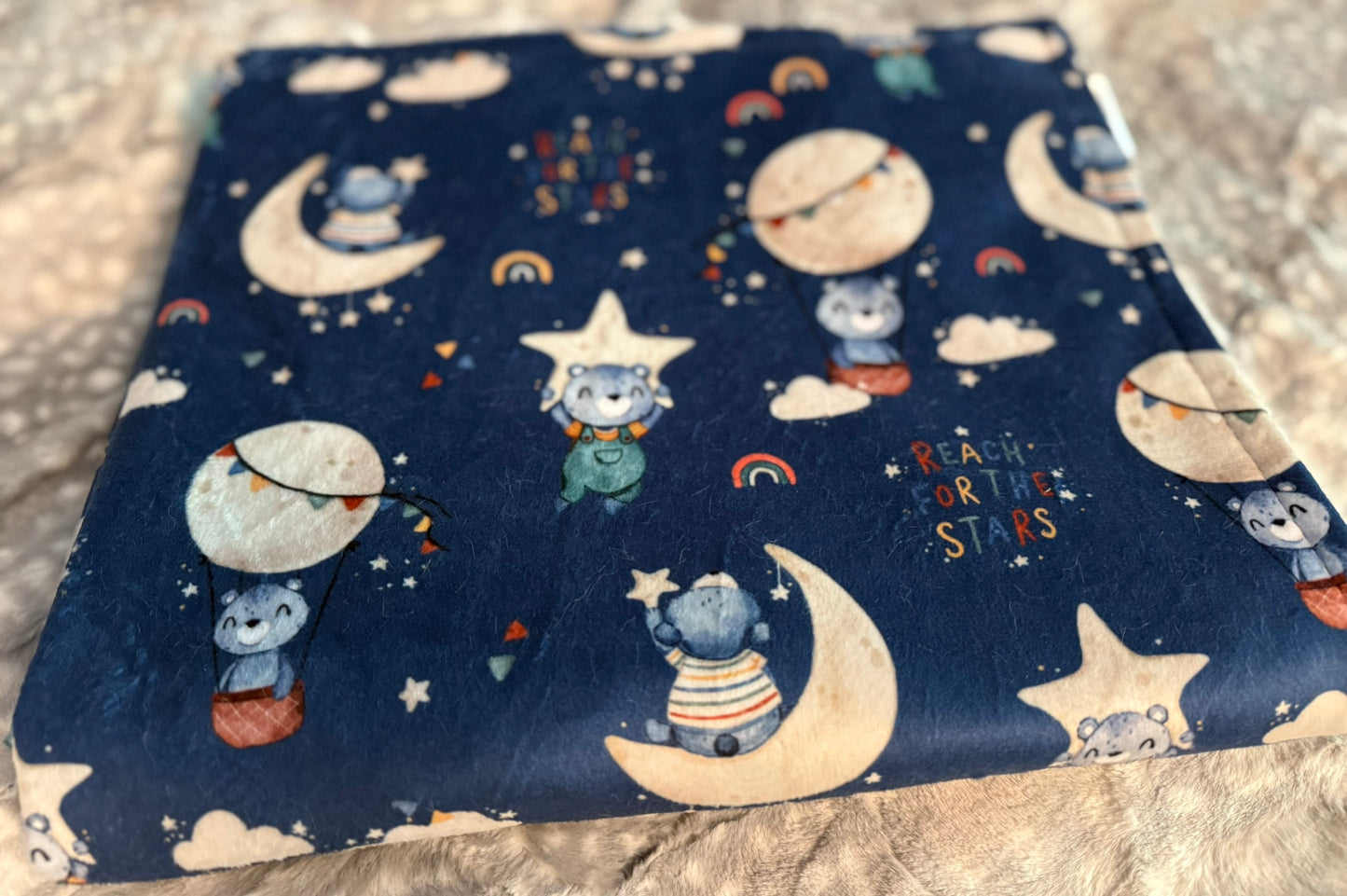 Reach For The Stars Minky Baby Blanket