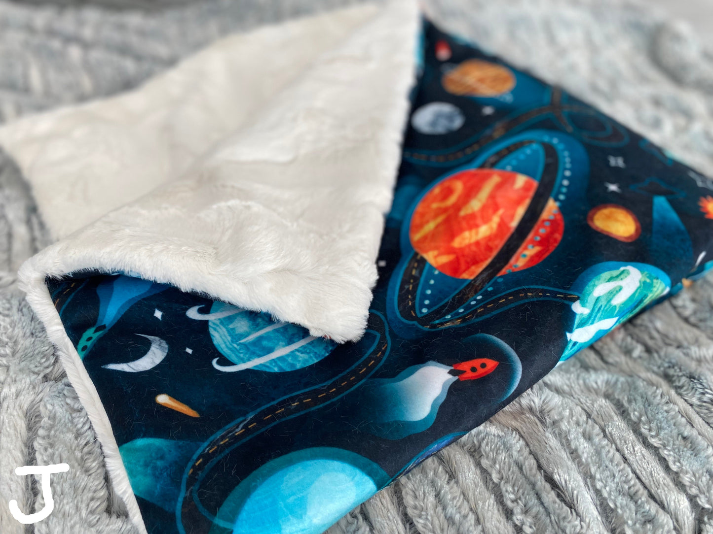 Planets Minky Baby Blanket