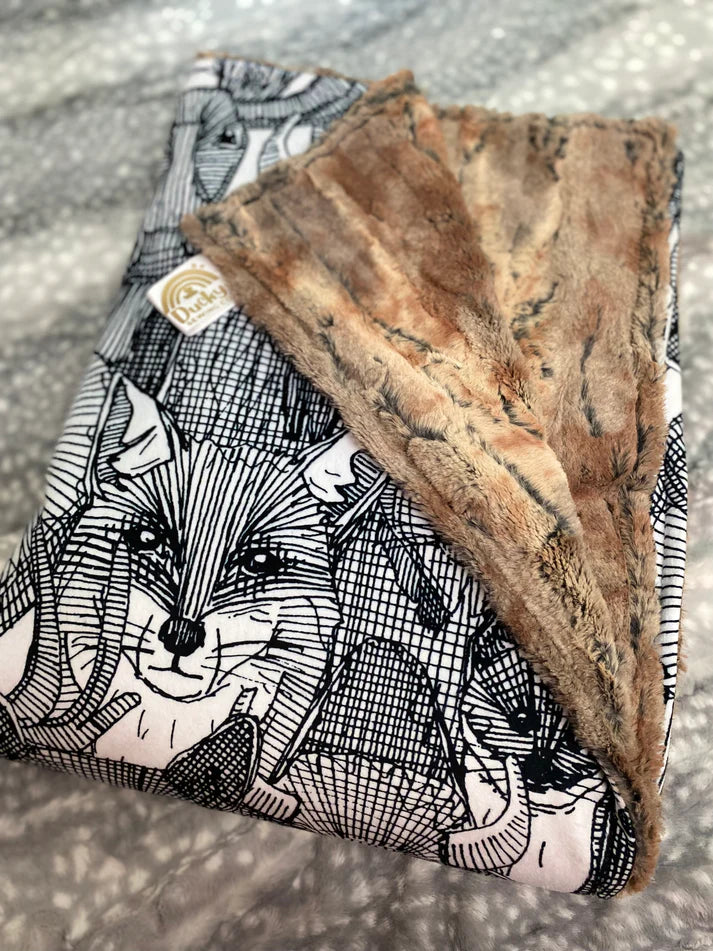 Canadian Animals Papa Bear Minky Throw