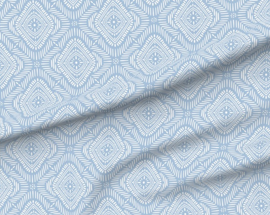 Soft Blue Boho Mama Bear Minky Throw