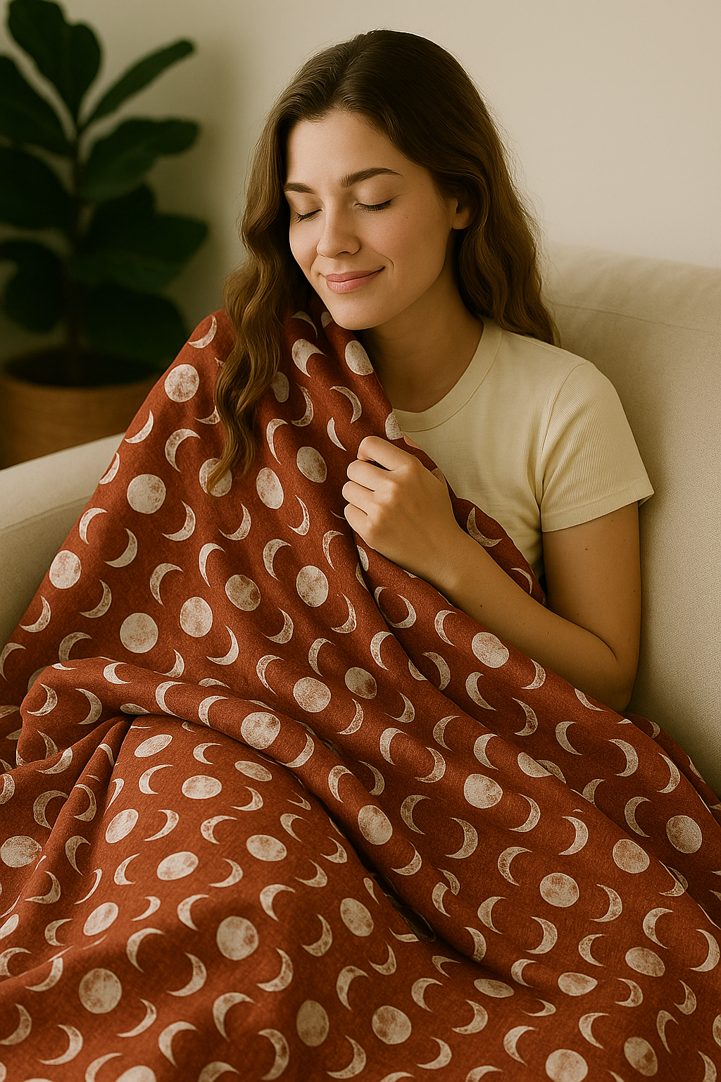 Phases Of The Moon Mama Bear Minky Throw
