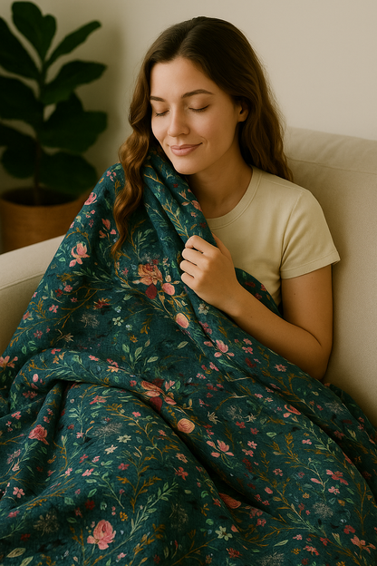 Fable Floral Mama Bear Minky Throw