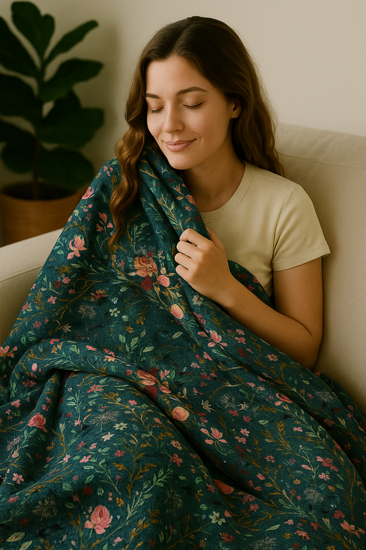 Fable Floral Mama Bear Minky Throw