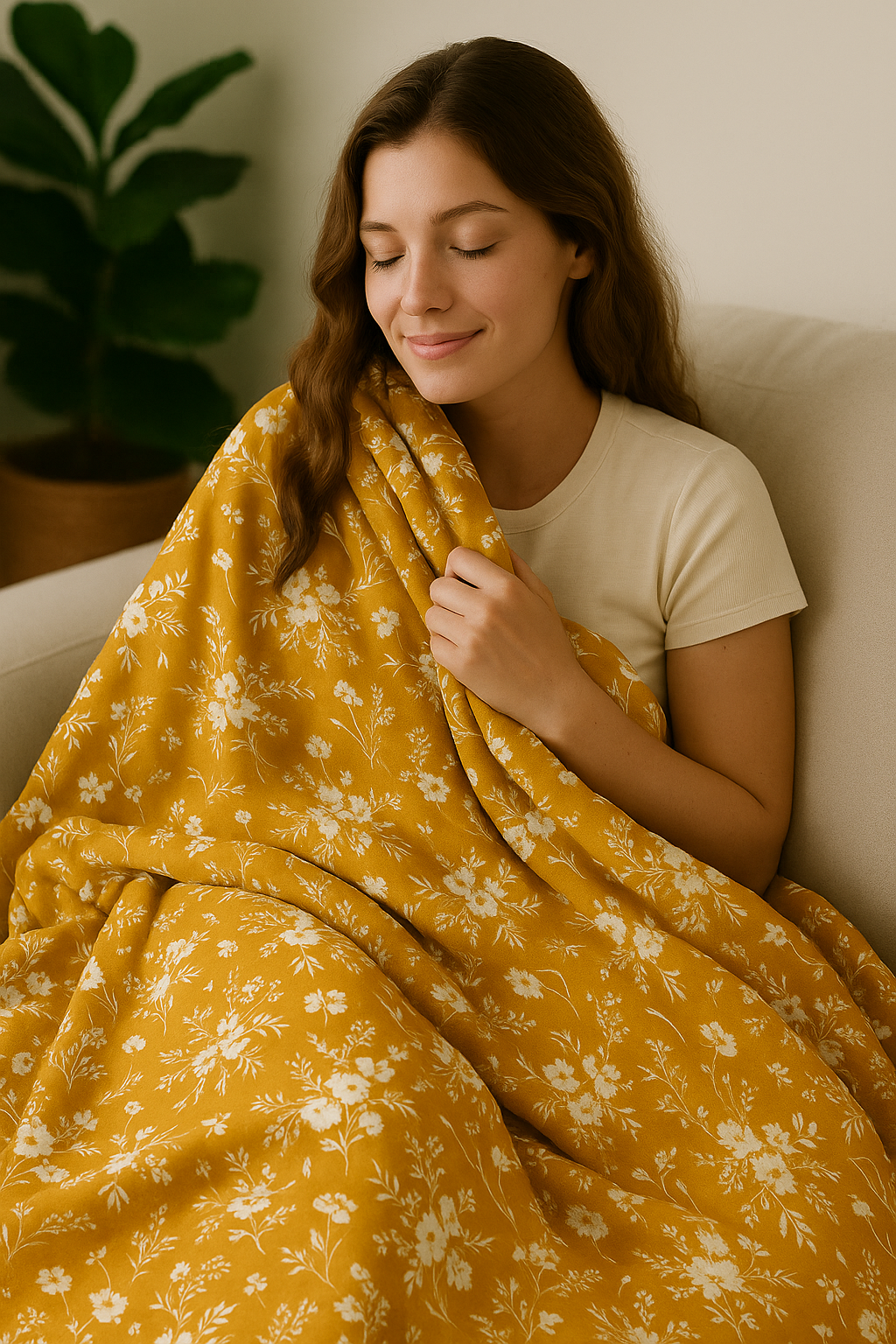 Golden Floral Mama Bear Minky Throw