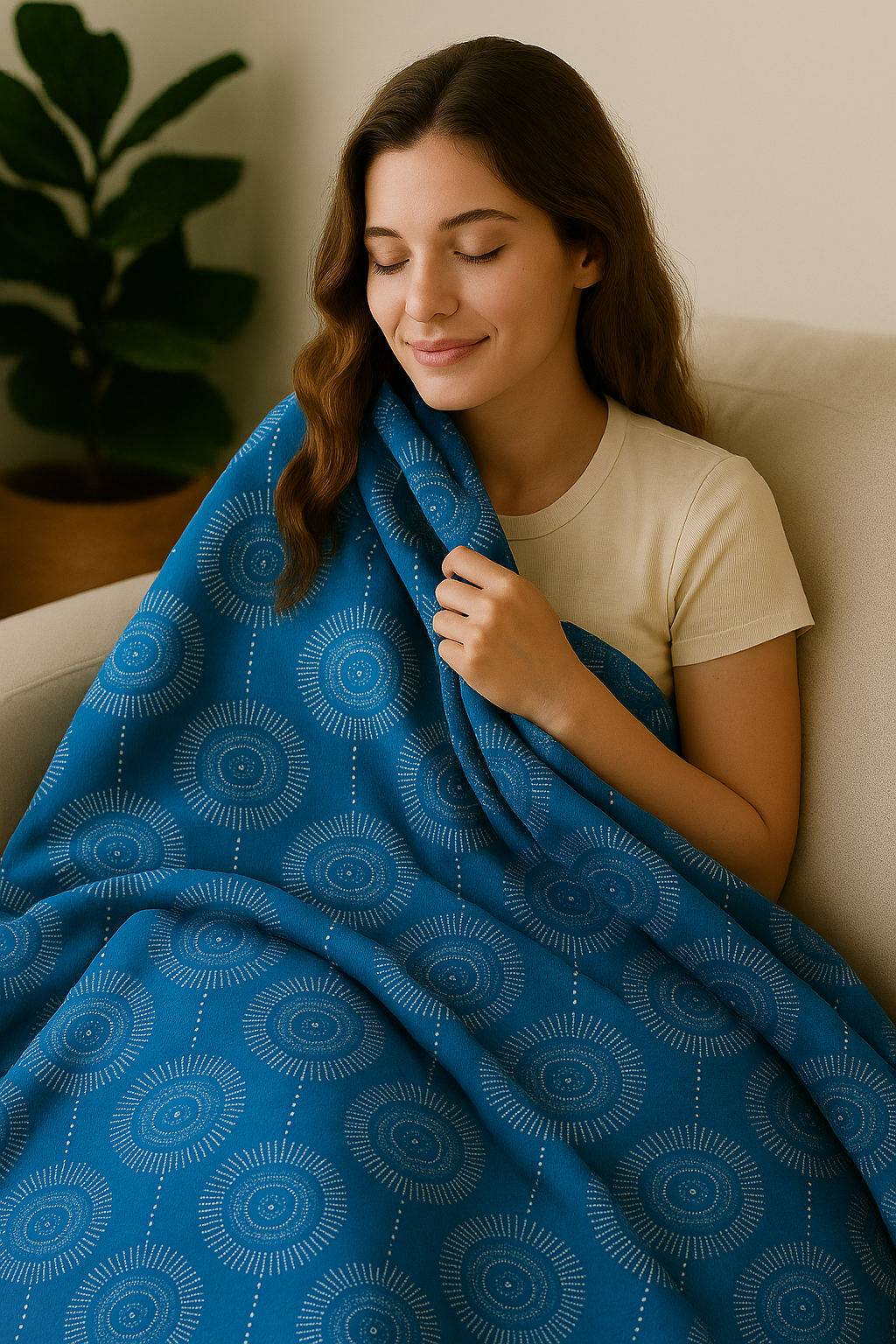 Glimmer Boho Mama Bear Minky Throw