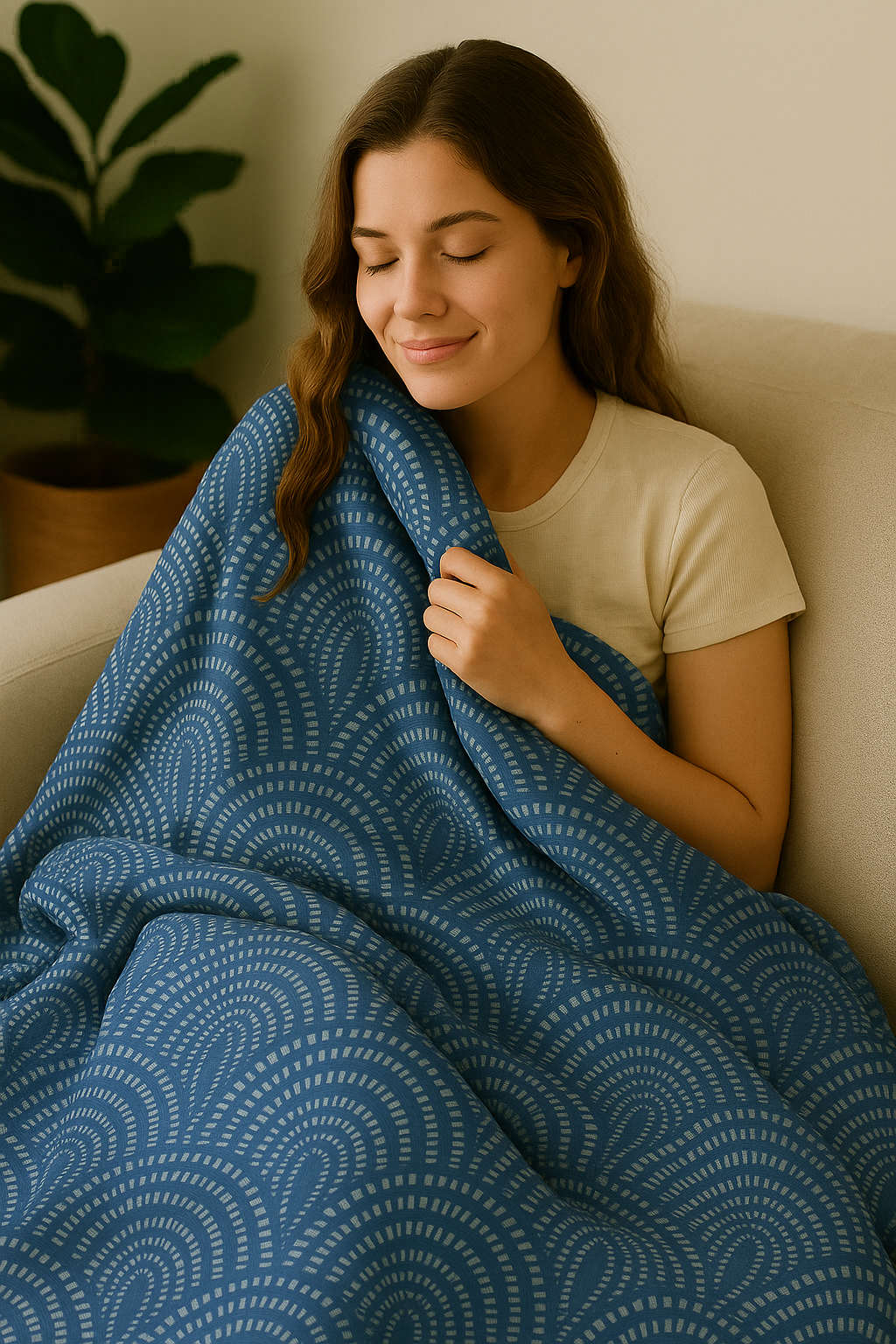 Scalloped Dots Mama Bear Minky Throw