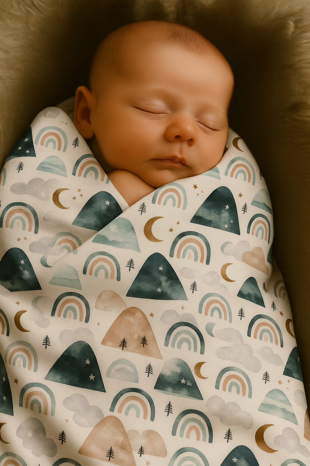 Rainbows and Mountains Minky Baby Blanket