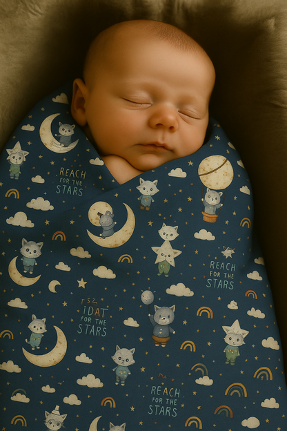 Reach For The Stars Minky Baby Blanket