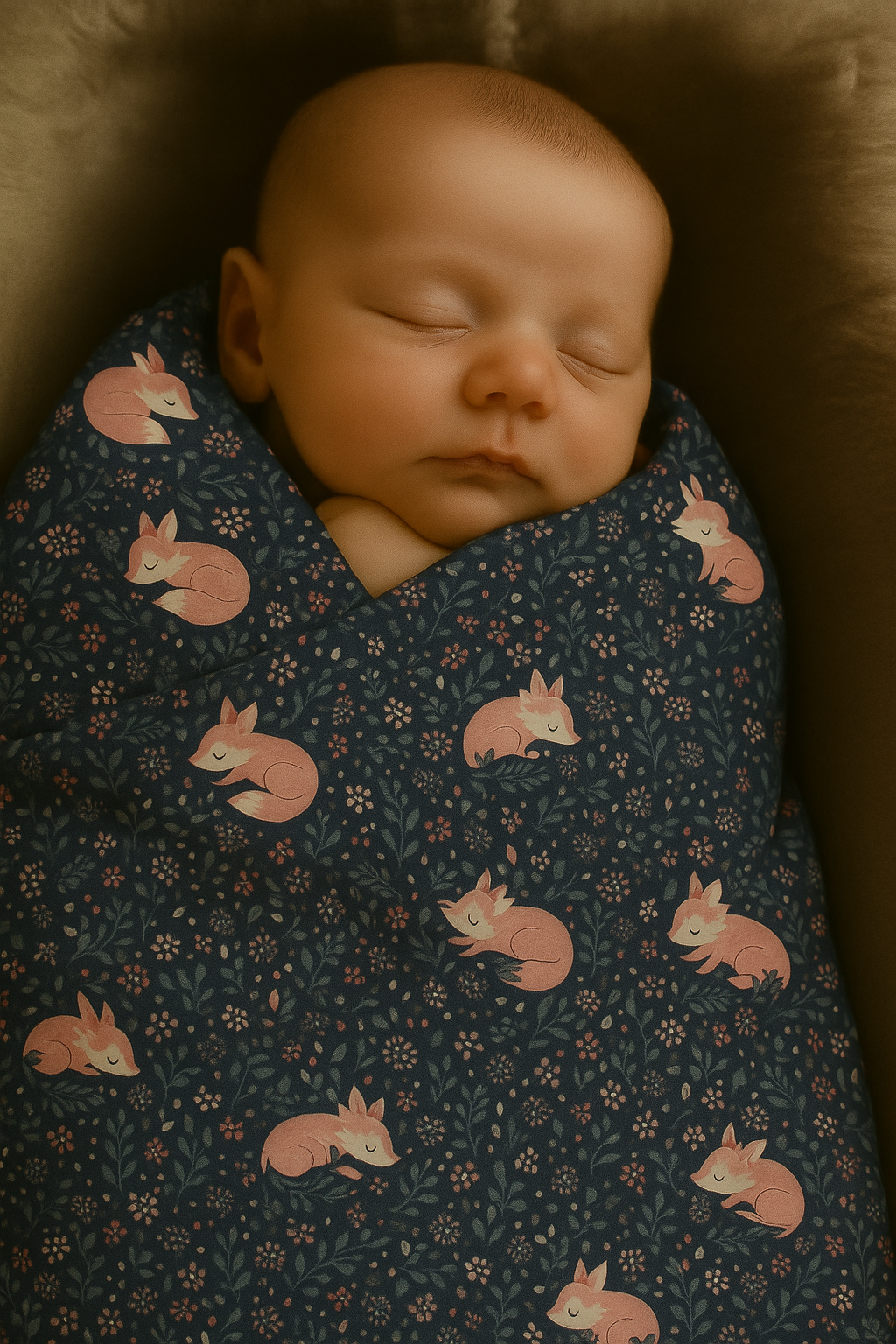 Sleepy Foxes Minky Baby Blanket