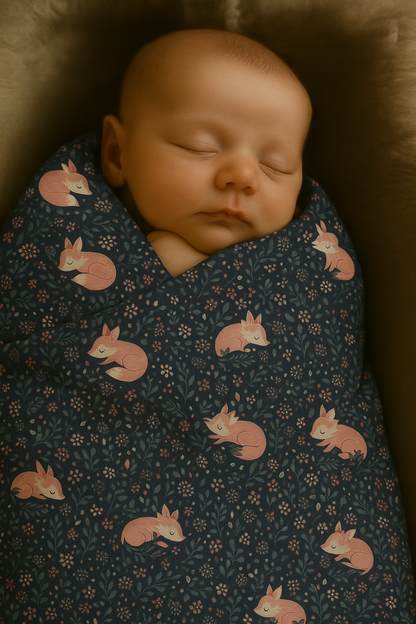 Sleepy Foxes Minky Baby Blanket