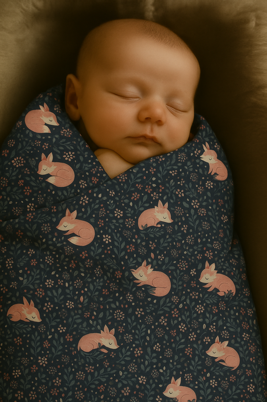Sleepy Foxes Minky Baby Blanket