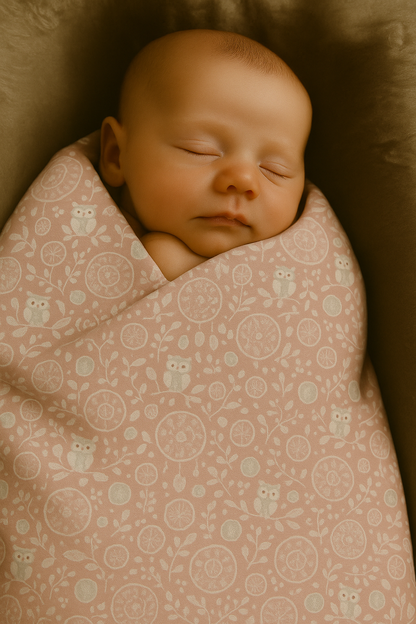 Owls and Dandelions Minky Baby Blanket