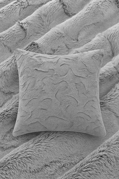 High Pile Minky Pillow Covers -Stone