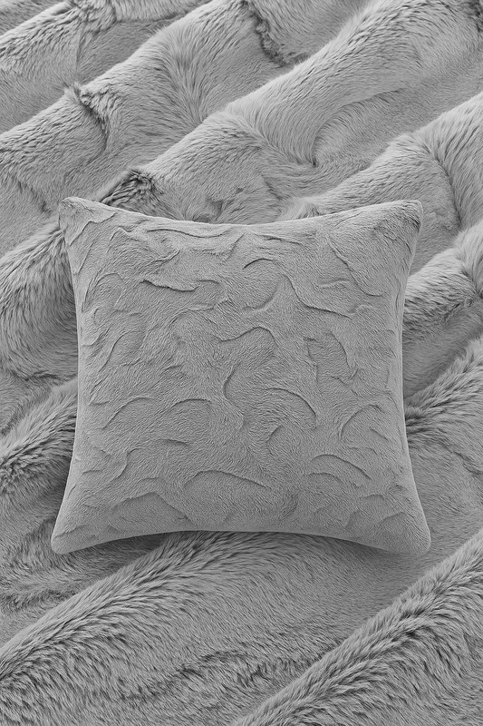 High Pile Minky Pillow Covers -Stone