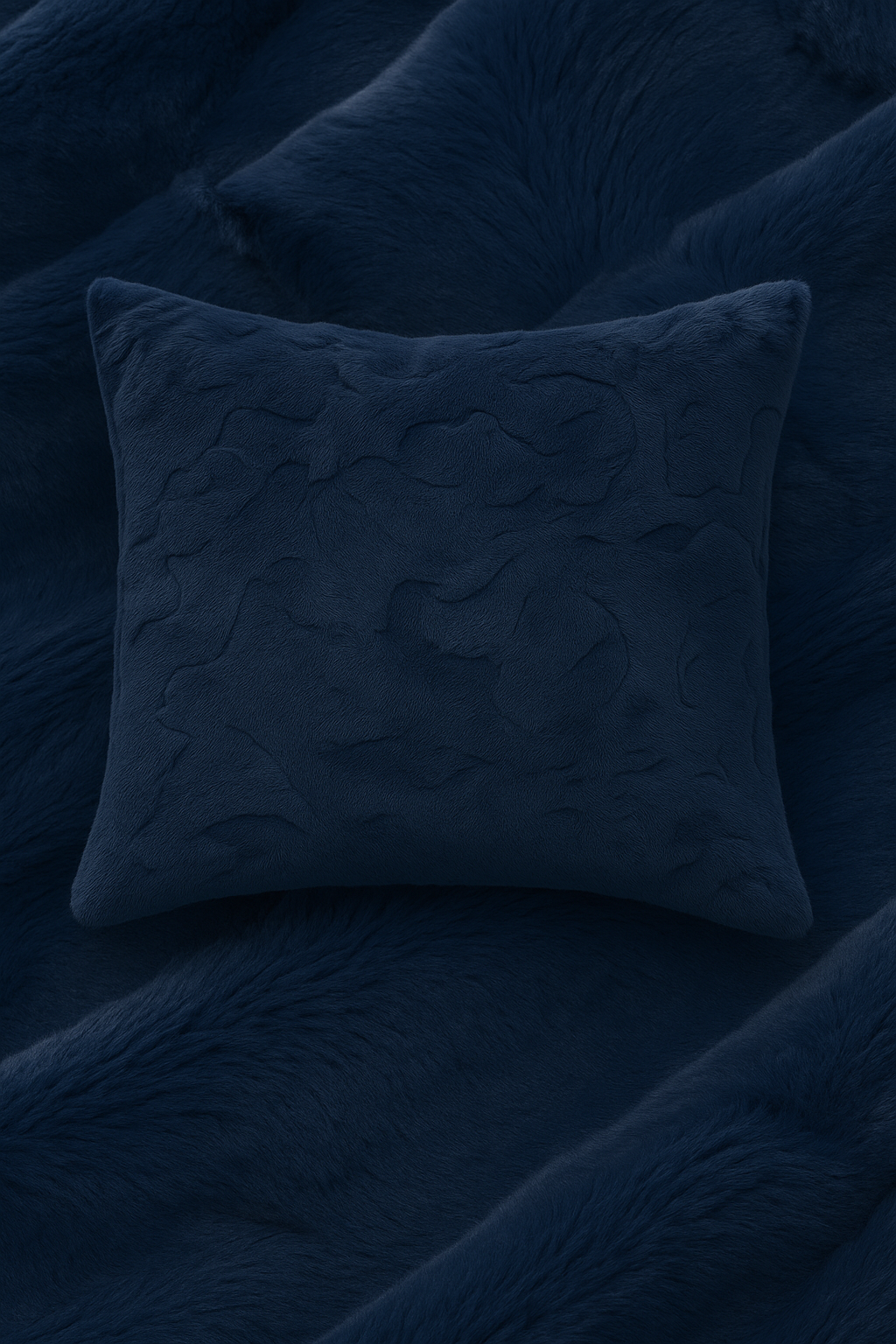 High Pile Minky Pillow Covers -Navy Hide