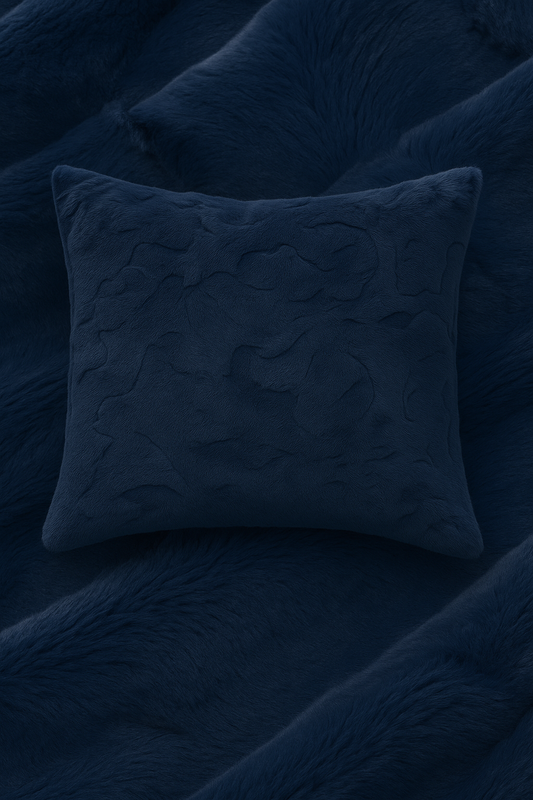 High Pile Minky Pillow Covers -Navy Hide