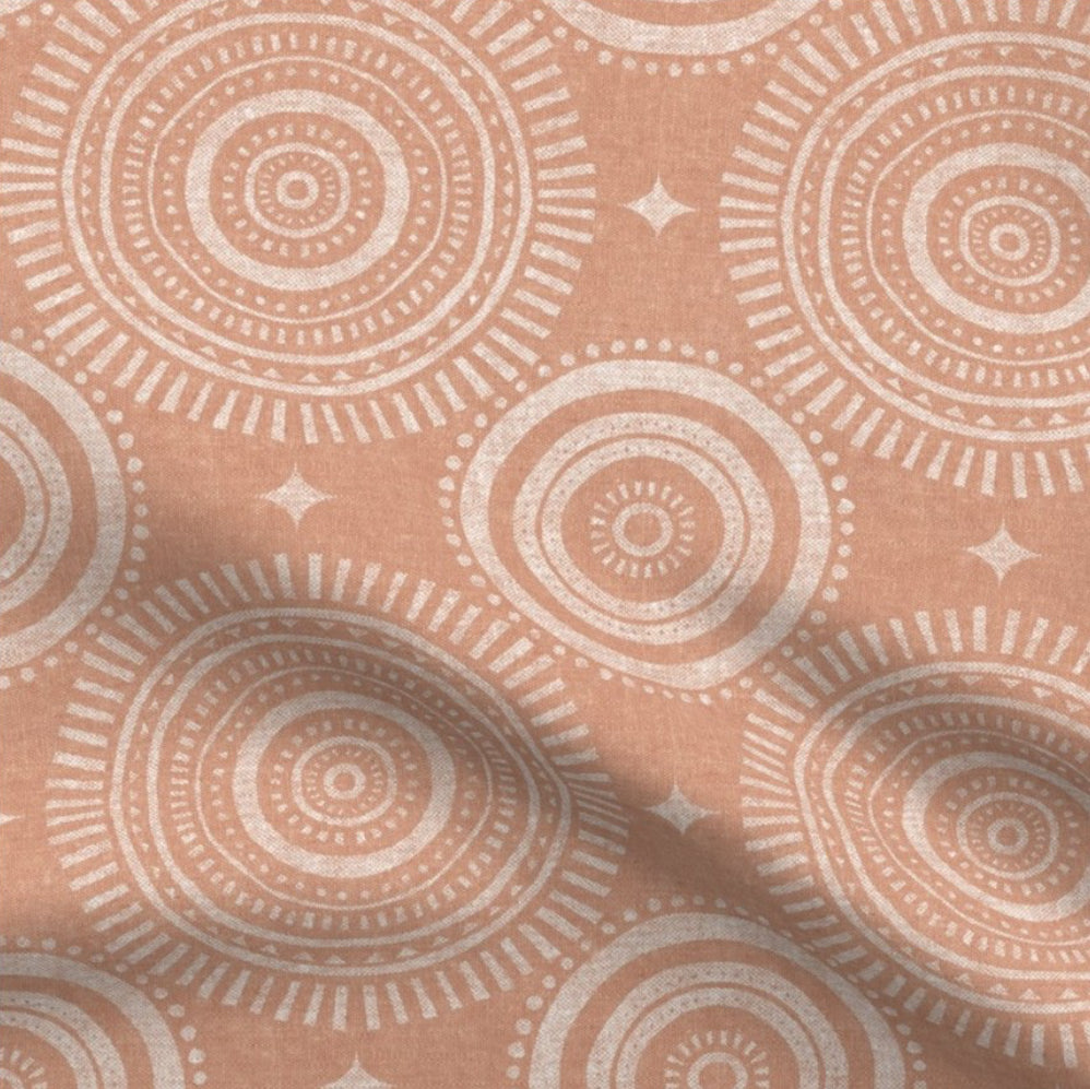 Boho Mandala Coral Mama Bear Minky Throw