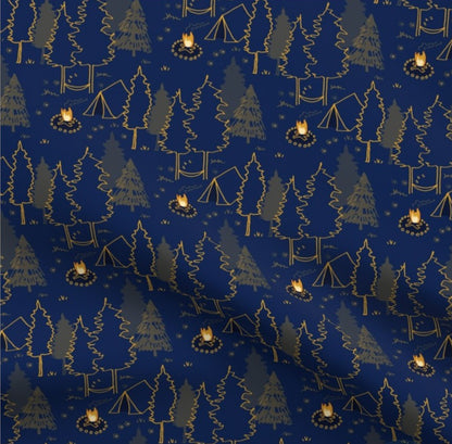 Camping Papa Bear Minky Throw