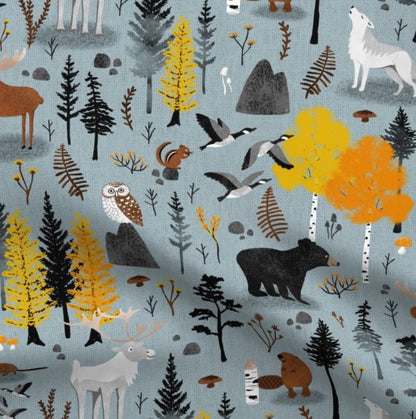 Canadian Patchwork Papa Bear Minky Throw