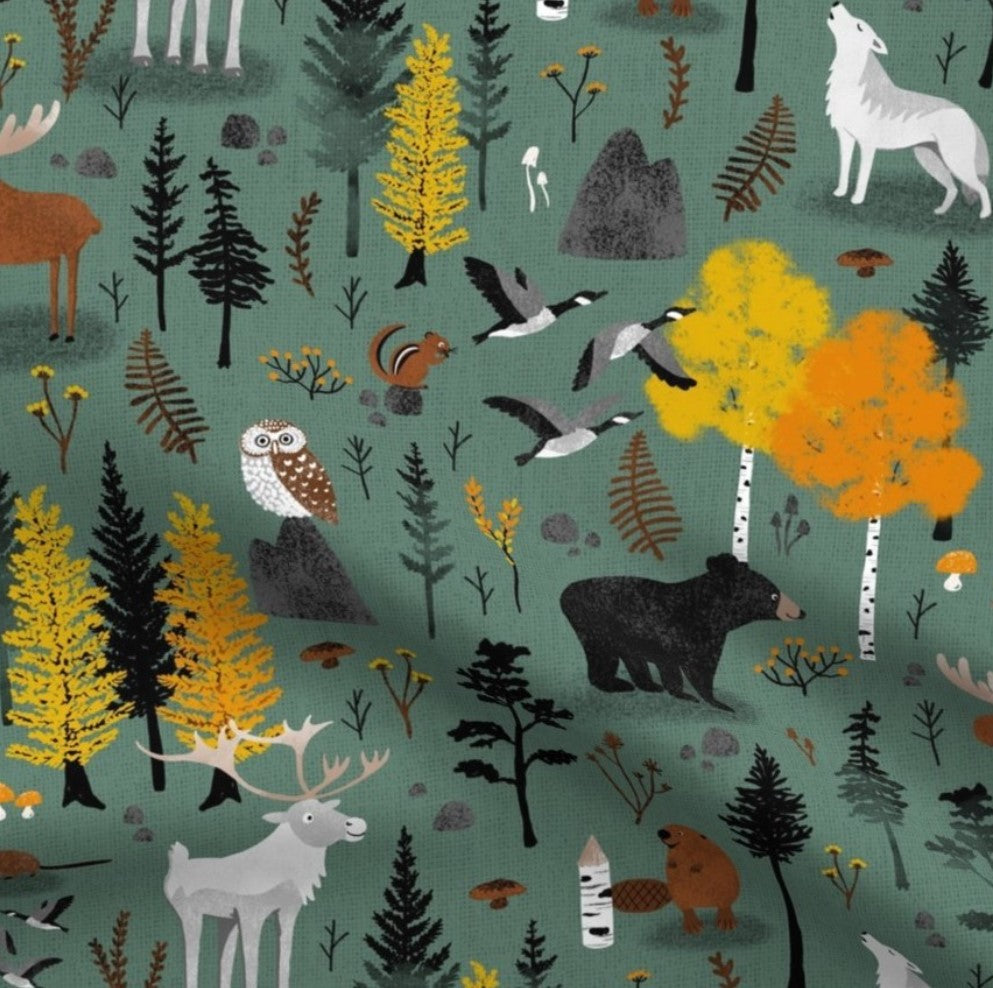 Canadian Patchwork Papa Bear Minky Throw