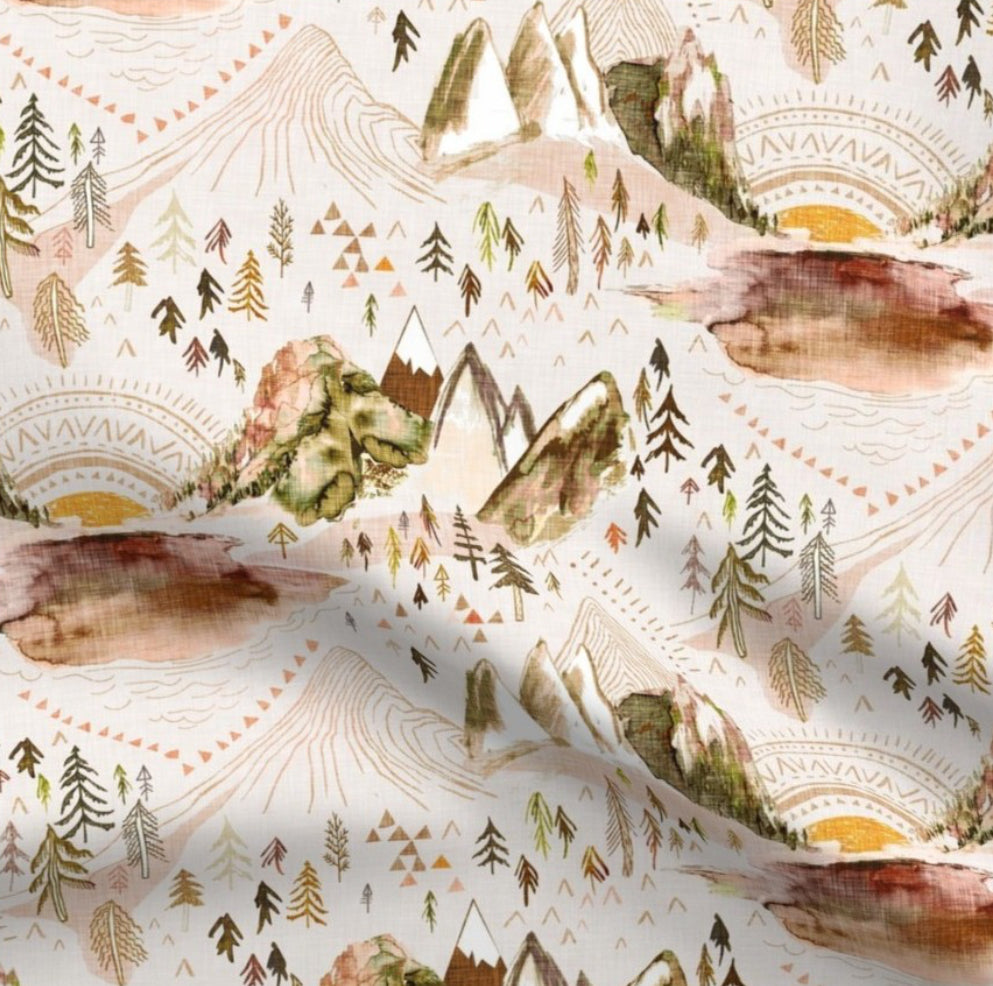 Copper Boho Mountains Mama Bear Minky Throw