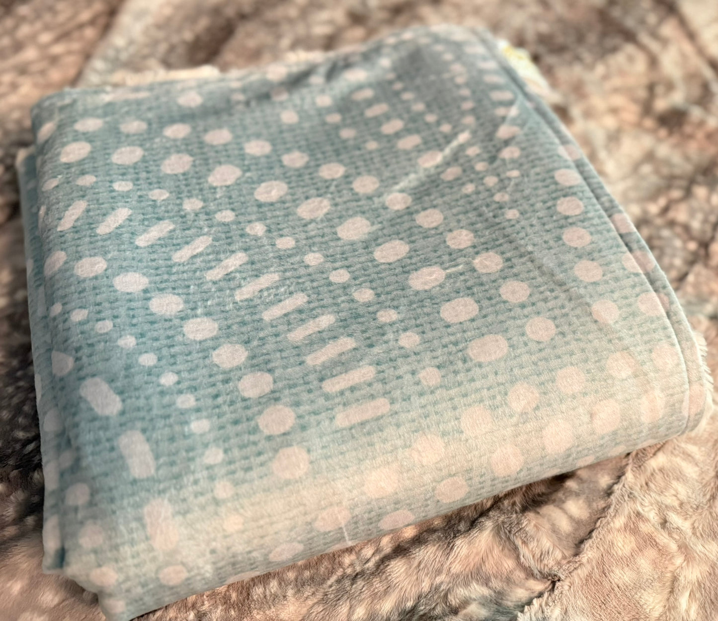 Scalloped Dots Mama Bear Minky Throw