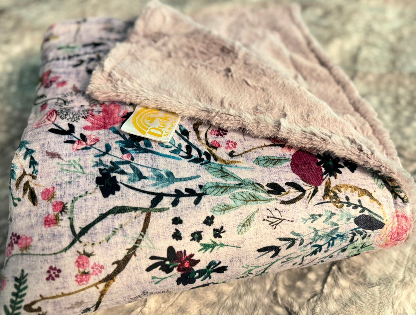 Fable Floral Mama Bear Minky Throw