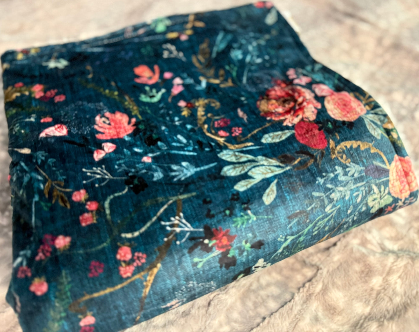 Fable Floral Mama Bear Minky Throw