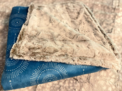 Glimmer Boho Mama Bear Minky Throw