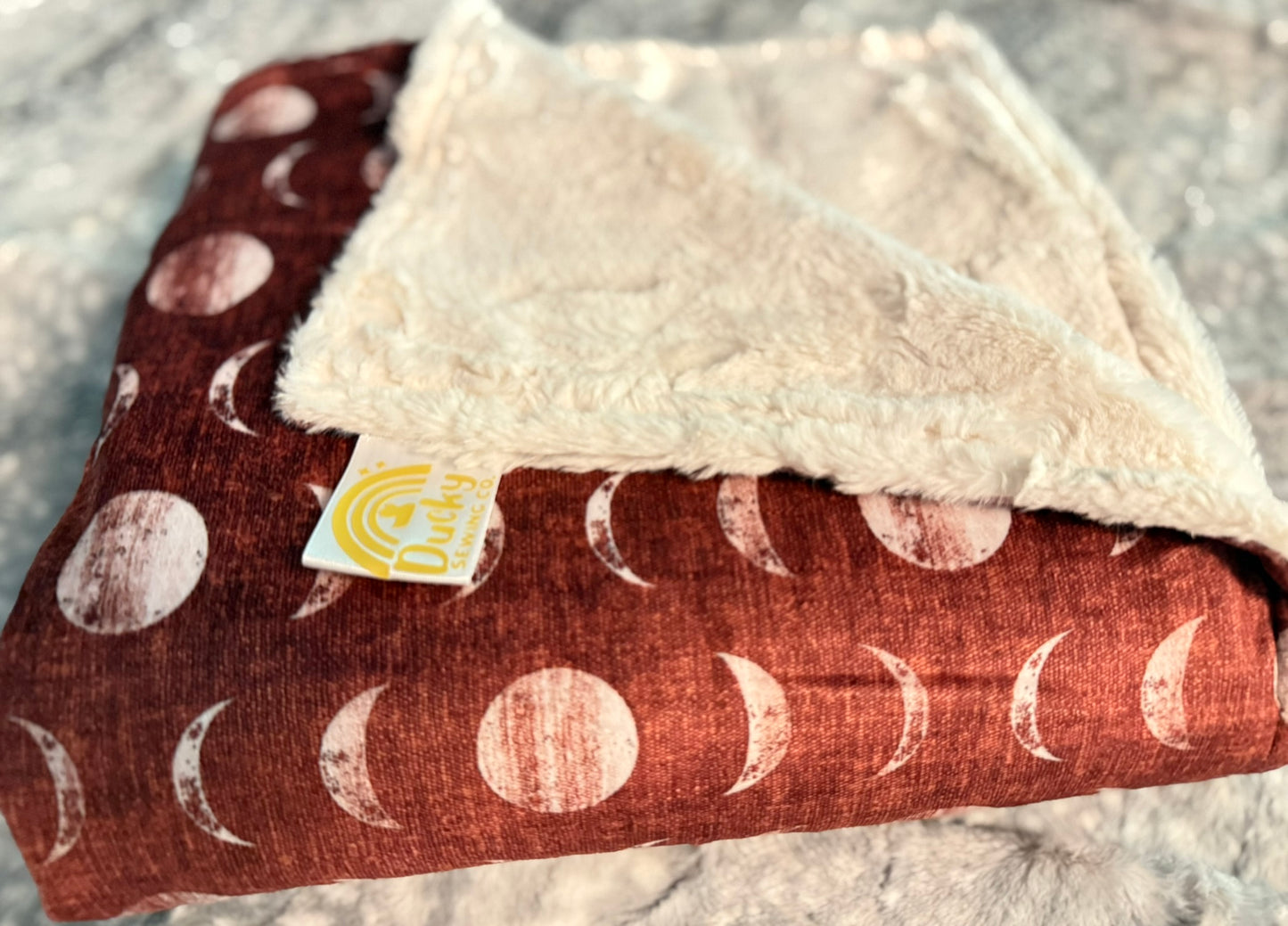 Phases Of The Moon Mama Bear Minky Throw
