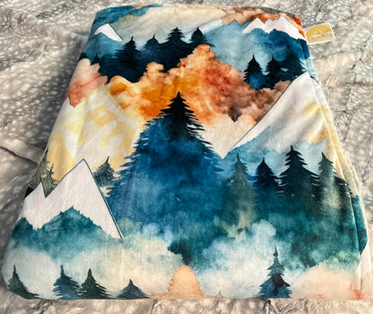Geometric Mountains Papa Bear Minky Throw