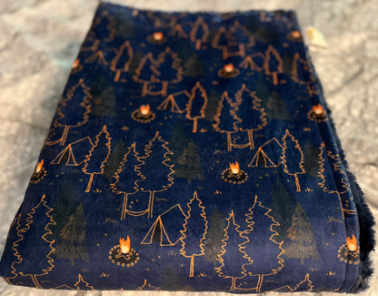 Camping Papa Bear Minky Throw
