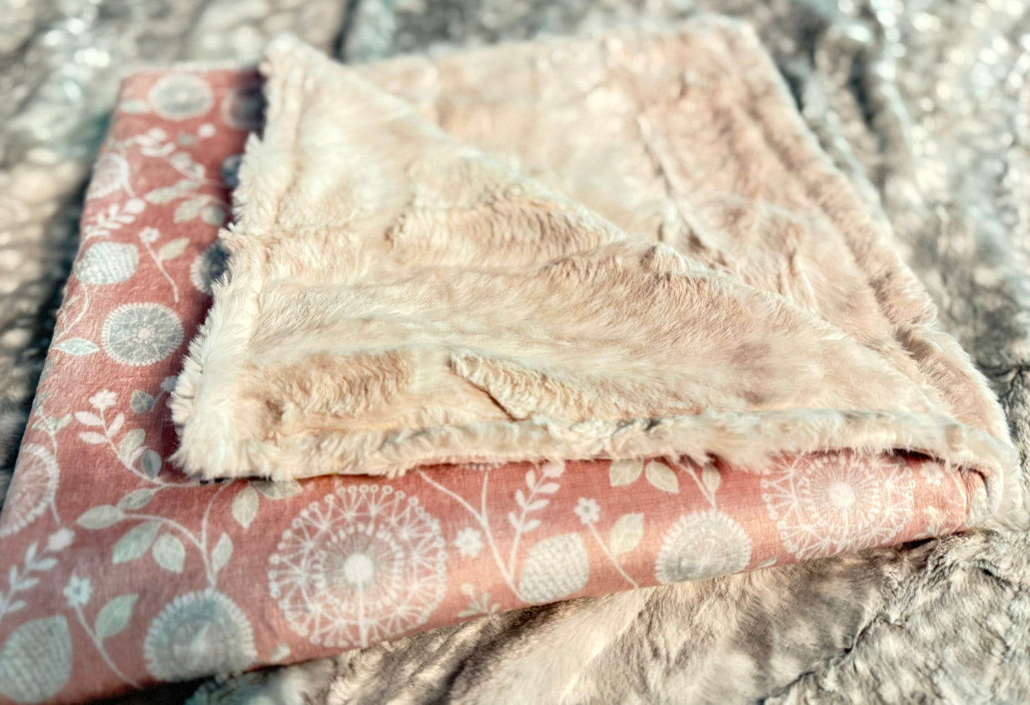 Owls and Dandelions Minky Baby Blanket