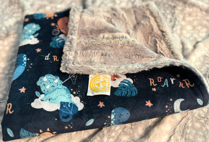Dreamy Dinos Minky Baby Blanket