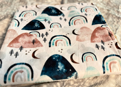 Rainbows and Mountains Minky Baby Blanket