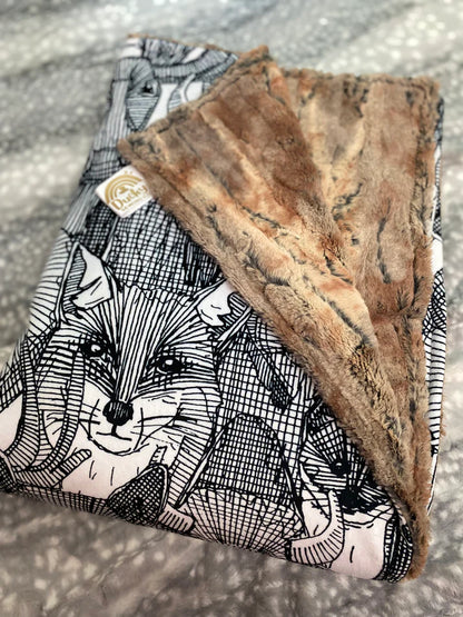 Canadian Animals Papa Bear Minky Throw