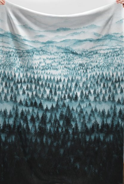 Ombre Forest Papa Bear Minky Throw